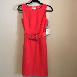 Calvin Klein hot pink dress.